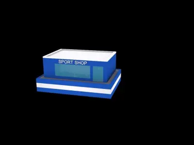 Sport shop low poly pack Low-poly 3D model