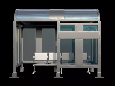 Game Ready Bus Stop 1 Low-poly 3D model