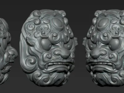 Guardian Lions 3D print model