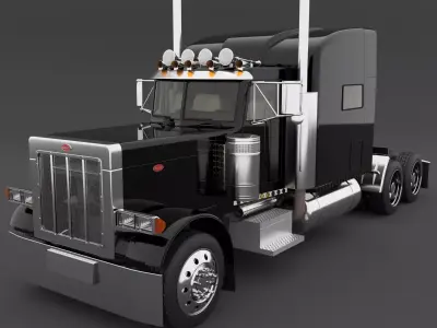 Peterbilt-379 peterbilt semi truck 3D model