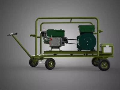 MILITARY ARMY TACTICAL POWER GENERATOR SET GENSET DIESEL ENGINE 3D model