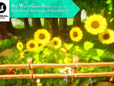 Stylized Tree and Foliage Pack Low-poly 3D model