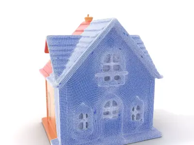 Charming Pink Dollhouse model pack Low-poly 3D model