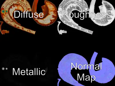 Rustic Crescent Sculpture Model Pack Low-poly 3D model