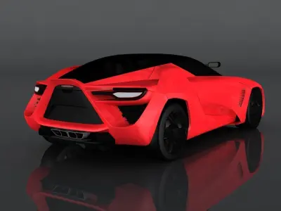 Bertone Mantide Low-poly 3D model