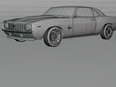 CamaroSSMuscleCar classic car Low-poly 3D model