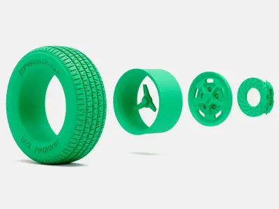 15x8 Kidney Bean Wheel BFGoodrich Radial Tire 3D print model