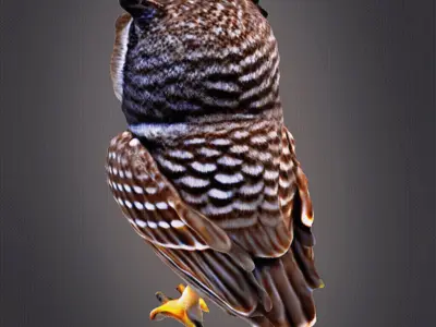 Baby owl realistic 3D print model