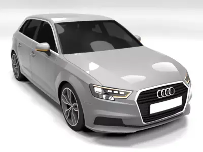 AUDI A3 SPORTBACK 2017 Low-poly 3D model
