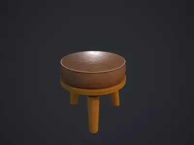 Small Chair PBR Low-poly 3D model