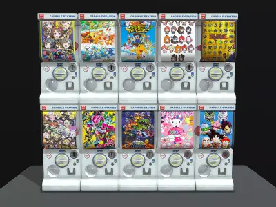 Gacha Capsule Machine Low-poly 3D model