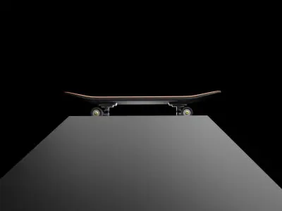 Skateboard Low-poly 3D model 14
