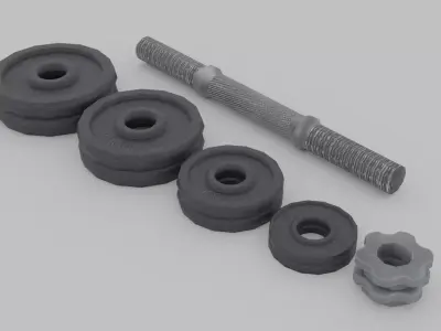 Dumbbell Lowpoly Free low-poly 3D model