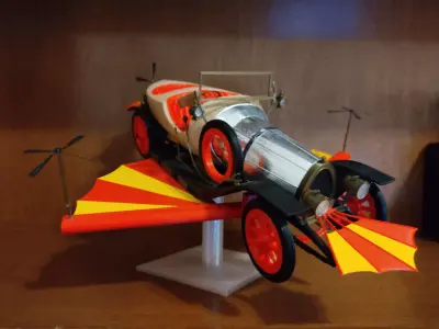 Chitty Chitty Bang Bang car PRINTABLE LOW POLY 3D print model