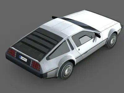 DeLorean DMC-12 1981 Low-poly 3D model