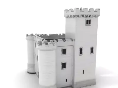 Stone Castle Fortification model pack Low-poly 3D model