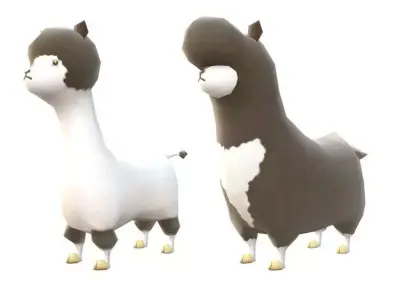 Lowpoly Animal Cartoon - Llama Low-poly 3D model