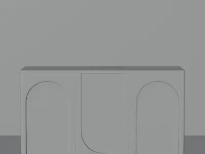 Modern Sculptural Console Table  Low-poly 3D model