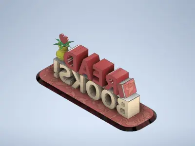 Desk Showpiece Read Books Low-poly 3D model