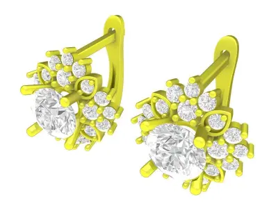 A7507 Luxury Korean Style Hoop Earrings 3D print model