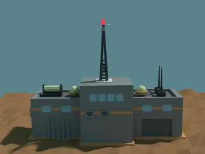 Low Poly Cartoony Sci Fi Building 2 Low-poly 3D model