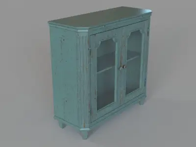 Mirimyn Accent Cabinet Teal Antique Teal 3D model