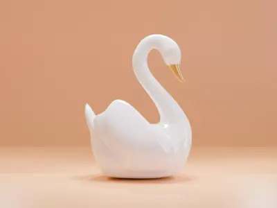 Swan Architectural Decoration Low-poly 3D model