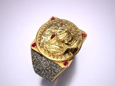 Men Tiger Gift  Ring 3D print model