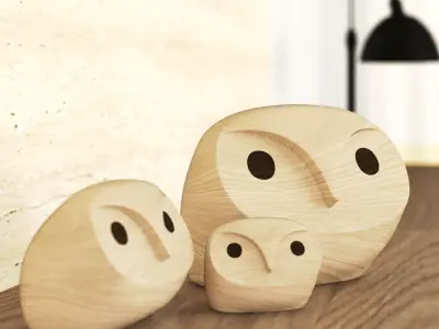 Owls sculpture 3D model