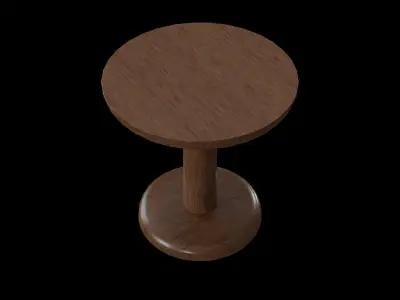 PON-Table Model-1280 smoke oak Low-poly 3D model