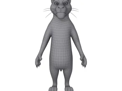 Panther Cartoon 3D model