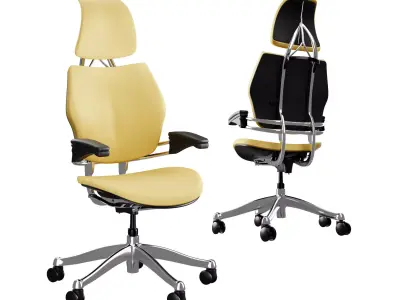office chair with headrest 3D model