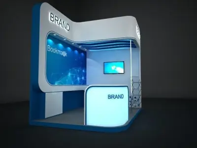 Two  side open stall 3D model