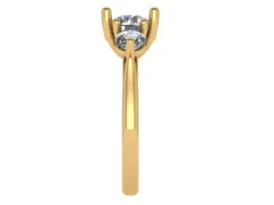 trinity ring with cathedral shank  3D print model purchase