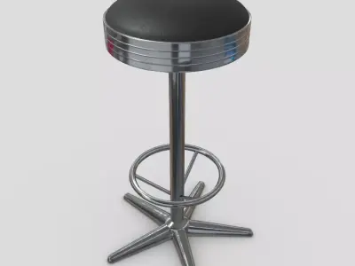 Stool 4 bar Low-poly 3D model