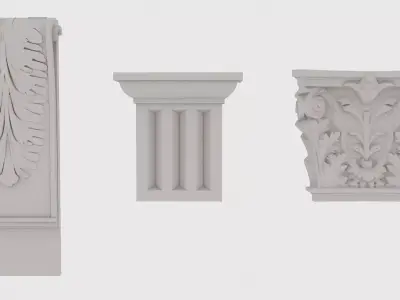 Decorative Molding and Pillars 3D model