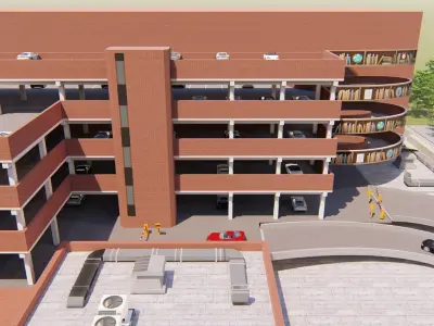 Library parking lot 3D model