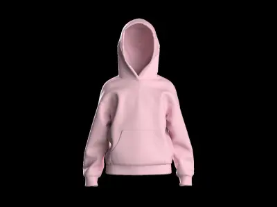 Kids female hoodie 3D model