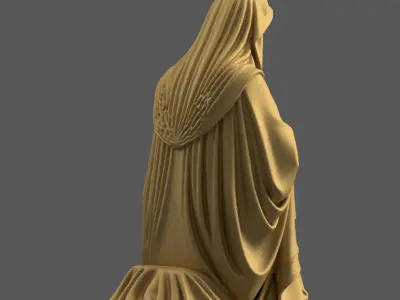 St Virgin Mary Kneeling for Nativity STL File 3D print model