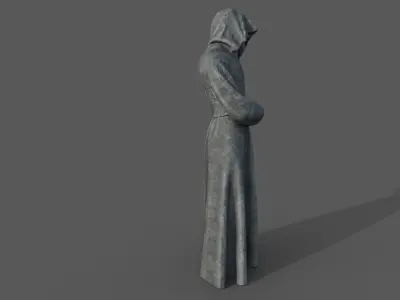 Hooded Statue Low-poly 3D model