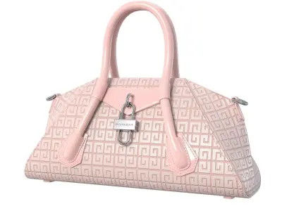 Givenchy Mini Antigona Bag Pink Logo Low-poly 3D model