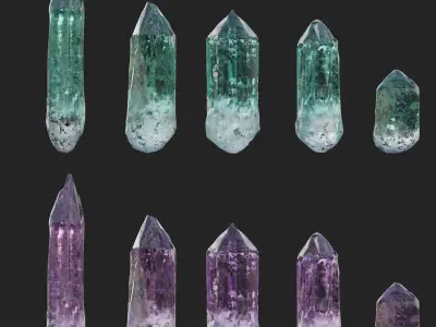 Crystal Realistic Game ready Pack Low-poly 3D model