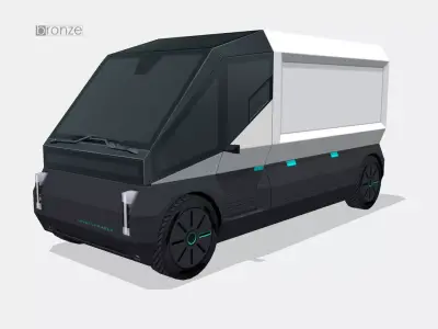 Generic electric van Low-poly 3D model