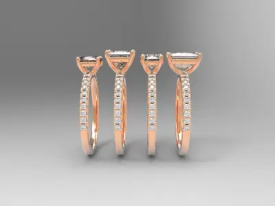 Centre stone with Pave setting  3D print model