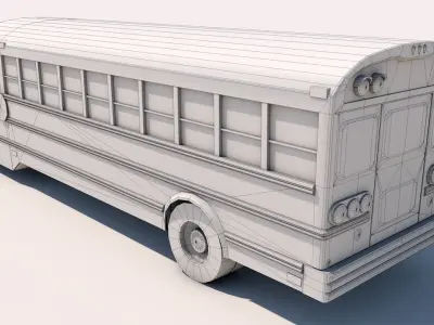 School Bus Low-poly 3D model