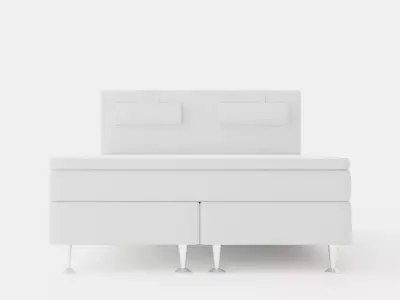 Meja Bed Package 160x200cm Light Gray With Neck Pillow Low-poly 3D model