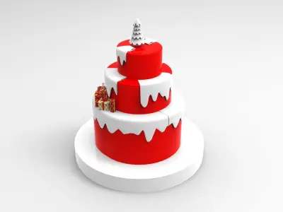 Christmas cake Free low-poly 3D model