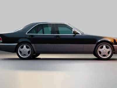 Mercedes W140 S Class low Poly Low-poly 3D model