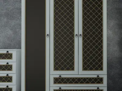 Luxury Baby Bedroom Furniture 3d Low-poly 3D model