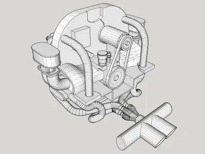 Printable VW engine 3D print model